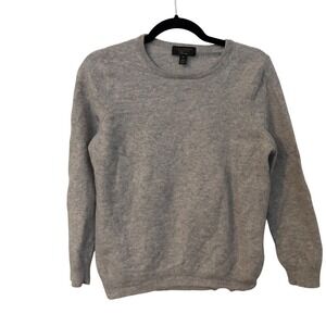 Charter Club Luxury Cashmere Sweater Womens XL Light Gray Crew Neck Long Sleeve